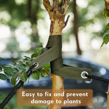 32Piece fa pántok Armygreen nylon átgyűrűvel való stakeléshez újonnan ültetett csemeték és hurrikán elleni védelemhez