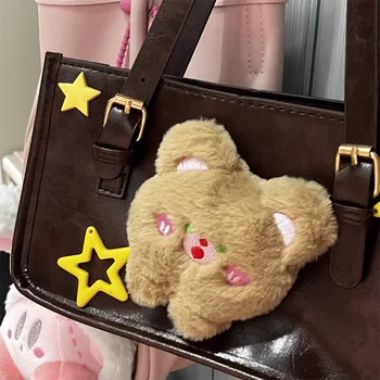 JIAERDI Harajuku Aranyos Mini táska - nők Új Retro Star Bear Pu bőr barna válltáska Női vintage Y2k kézitáska esztétikus