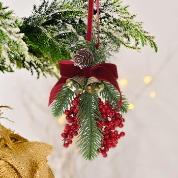 Karácsonyfa medál Karácsonyi harang íj medál díszek ablak mennyezet függő dísz karácsonyi parti lakberendezés