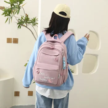 Kawaii iskolai hátizsák lányoknak aranyos iskolatáskák Vízálló könyvtáska Tizenévesek Főiskolai hallgató Nagy utazási válltáska