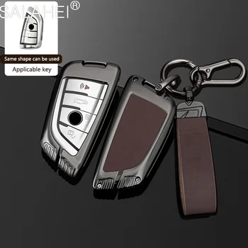 Cinkötvözet bőr autós távirányító Smart Key tok tok héj BMW 2 3 5 7-es sorozat 6GT X1 X3 X5 X6 F45 F46 G20 G30 G32 tartozékok
