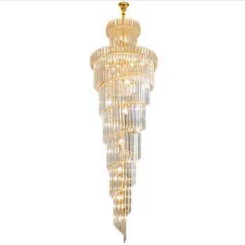 Nagy luxus LED csillár kristály felfüggesztés függő függő függő lámpa Villa Hotel lépcsőház Art Luminaire Nappali dekorációs lámpa