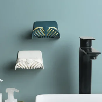 Light luxus falra szerelhető fürdőszoba Jó szappantartó lefolyó A háztartás nem lyukasztásmentes műanyag szappantartó szűrheti a vizet