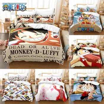 Anime One Piece ágynemű szett paplanhuzat Luffy párnahuzat rajzfilm dekorációs ágy Spead hálószoba paplanhuzat ágynemű öltöny gyerek ajándék