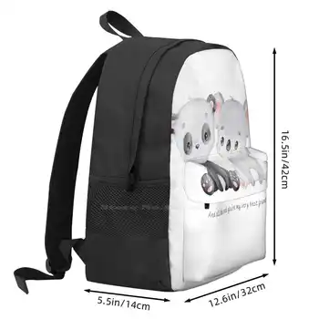 Barátság póló Nagy kapacitású iskolai hátizsák laptop táskák Barátság barátok Besties Legjobb barátok Panda Koala