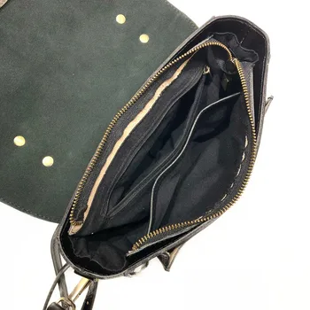 Vintage kézzel készített marhabőr Messenger táska női főiskolai stílusú szárny crossbody válltáska Luxus napi munka valódi bőr kézitáska