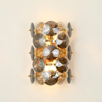 LED falfelületek világítás hálószoba nappali füstszürke kristály fali lámpa éjjeli dekoráció fali lámpatest