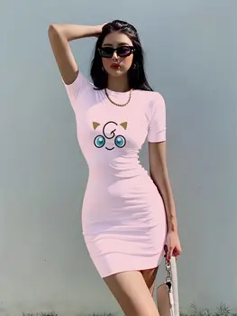 Elegáns és csinos női ruhák szalagavatóra Bodycon ruha Pikachu Pokemon Y2k Szexi 2023 Nyári parti esti nő Trendi Új