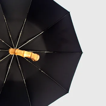 Classic 2 összecsukható férfi esernyő bambuszGentleman vintage eső esernyő férfi nők Brit napos eső esernyő nád utazás
