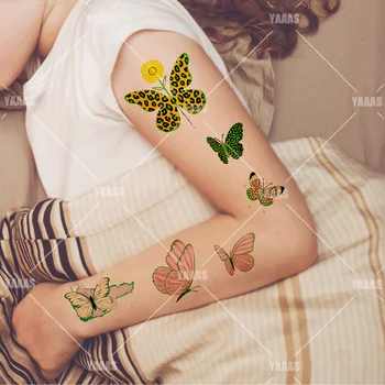 14db/lot világító tetováló arc ideiglenes színes pillangó tetoválás gyermek aranyos tetoválás matrica testtetoválás gyerekeknek