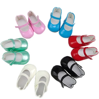 9 szín 18 hüvelykes lányok babák cipők kerek lábujj PU hercegnő ruha cipők amerikai újszülött cipő baba játékok illeszkednek 43 cm baba babák