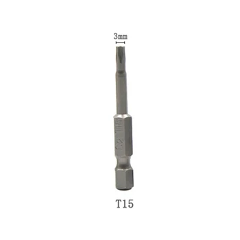  csavarhúzó bit mágneses Torx csavarhúzó bit készlet 1/4 hatlapú szár ötpontos ötvözött acél kézi javító szerszámok T10-T40 50mm