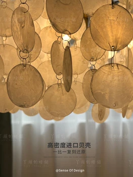 Pearl Shell csillár francia retro hálószoba szélharang csillár étkező lámpa tervező lámpa a nappaliban
