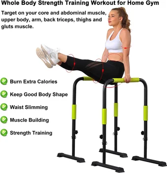 Állítható fekvőtámasz állvány dip párhuzamos rúd Station Body Press Bars gimnasztikai