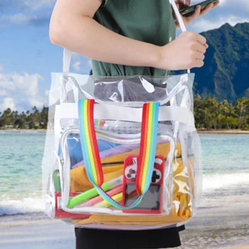 Új átlátszó női táska PVC vízálló válltáska nagy kapacitású női kézitáska ingázási utazótáska