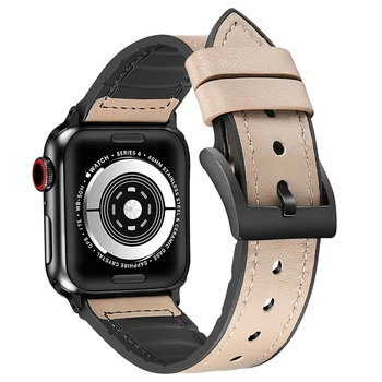 szilikon+bőrszíj Apple Watch szíjhoz Ultra 49mm 8 7 45mm 41mm 44mm 40mm 42mm férfi/női karkötőszíj iWatch 6 5 4 SE
