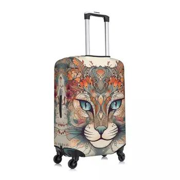 Macska bőrönd huzat Ünnepi állat Virágos mandala Hasznos poggyász kellékek Utazási védelem