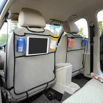 Környezeti sűrítés PVC autós hátsó ülésvédő lábszár szőnyeg szervezővel iPAD 2/3/4/Air / Mini italtartó rúgószőnyegekhez