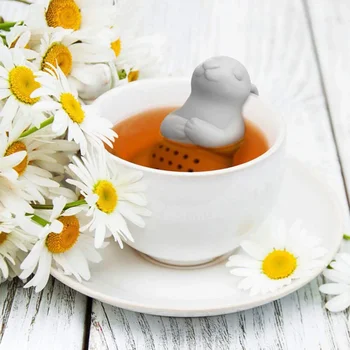 2db Aranyos nyúl szilikon tea infúziós szűrő nyuszi készítő Puer Tea gyógynövény teaszűrő eszközök Kiegészítők Ajándék