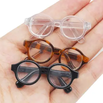 Műanyag baba Mini szemüveg Szép miniatűr többszínű, kerek keretes szemüveg baba szemüveg Gyerek ajándék