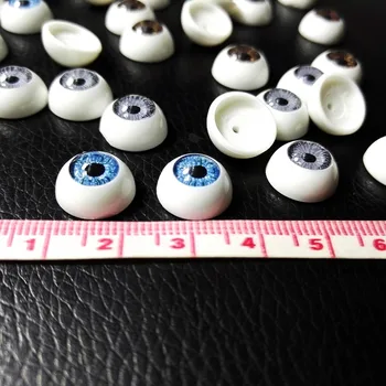 20db (10pár) 12 mm-es baba szemgolyó félig kerek akril szemek DIY baba kézművességhez kék színű műanyag baba szemgolyó baba játékok ,TR-12