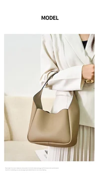 Női táska női valódi bőr vödör hónalj válltáska Lady Vintage niche design kosár kézitáska 2022 Új