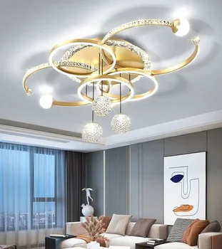 Nappali mennyezeti lámpa Modern intelligens LED csillár Qingshe kristály hálószoba ingyenes szállítás beltéri dekoratív lámpák