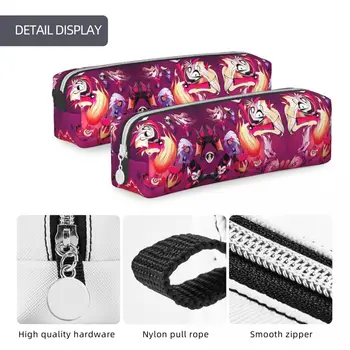 Hazbin Pencil Case 3D Hotel Cool Square Pen Box Boy Girl Fashion Large School Pencil Cases Írószerek