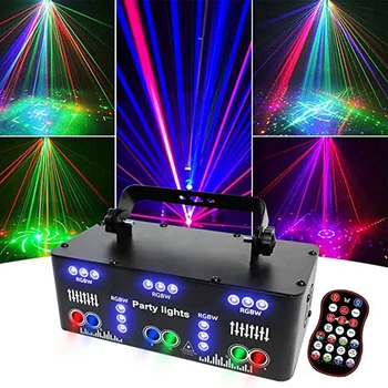 21 Eyes DJ Party Strobe Light, RGB UV Disco Party Light beltéri színpadi fényeffektusok LED projektor családi partihoz Karaoke