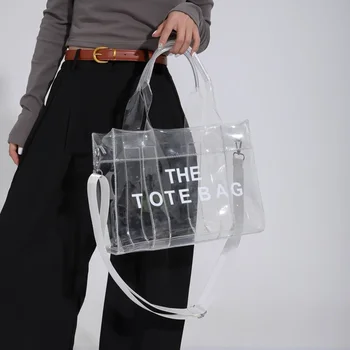 A női táska Női válltáskák Luxus dizájner kézitáskák levél átlátszó zselé crossbody táska Nagy utazási átlátszó táska 2023