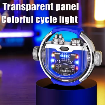 Gyro újratölthető szélálló kettős ívű öngyújtó kültéri LED világítással kibontja a kreatív személyiséget