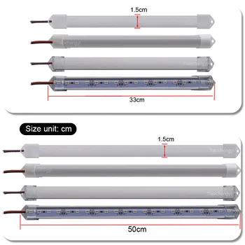 5730 12V 10cm- 50cm lila UV LED rúdfény alumínium U profil LED kemény szalag merev lámpák bár konyha szekrény világítás