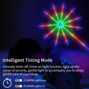 30LED / M színes tűzijáték fény 5V USB APP Pont Bluetooth telefon vezérlés Zene Táj Hangulat Hang Hullám Dob sáv Szalag