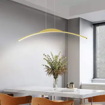 Modern LED Hosszú iroda Függő csillár Étkezőasztal Bár függő lámpa Minimalista tervező Étkező Egyszerű világítás