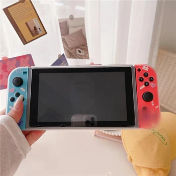 Nintendo Switch NS/OLED tartozékokhoz átlátszó puha héjú Kawaii szilikon védőtok kapcsoló kiegészítőkhöz konzolos játék