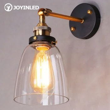 Vintage fém üveg fali lámpák LED fali lámpák otthoni nappali dekorációhoz hálószobai világítótestek retro ipari lámpatest