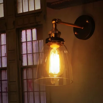 Vintage fém üveg fali lámpák LED fali lámpák otthoni nappali dekorációhoz hálószobai világítótestek retro ipari lámpatest