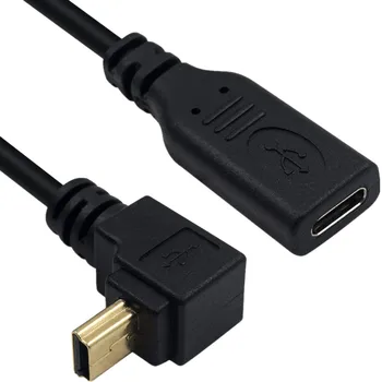 USB Type C Feamle - Mini 5 tűs töltő- és adatkábel a digitális fényképezőgéppel, MP3-lejátszóval és más Mini B eszközökkel való kompatibilitáshoz