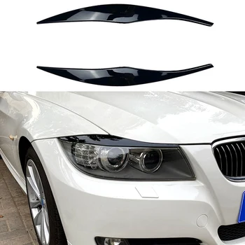 Autó fényes fekete fényszórók Szemöldök Szemhéjfedő szempilla fényszóró matricák BMW 3-as sorozathoz E90 E91 320I 330I 05-12