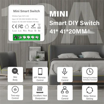 1 ~ 5DB Tuya MINI Wifi kapcsoló 2-utas relé Smart Life APP vezeték nélküli távirányító Intelligens otthon Alexa Home Yandex számára
