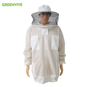 Méhészeti kabát professzionális méhellenes ruha 3 rétegű, légmentesen átmenő védőruházat méhkabát levehető kalappal, szellőztetett