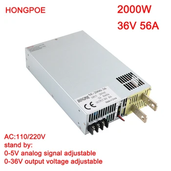2000W 36V tápegység 0-36V állítható tápegység 0-5V analóg jelvezérlés 110V 220V AC - DC 36VDC transzformátor SMPS