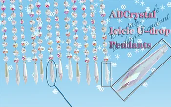 100db / tétel 76mm Multi-Cuts kristályüveg U csepp prizma jégcsap függő napfogó otthoni házassághoz esküvői világítás dekoráció