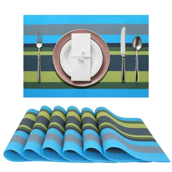 4Db asztali szőnyeg szett csúszásmentes tál Pad alátét szett Mosható PVC étkezőasztal tányéralátétek Modern lakberendezési kiegészítők