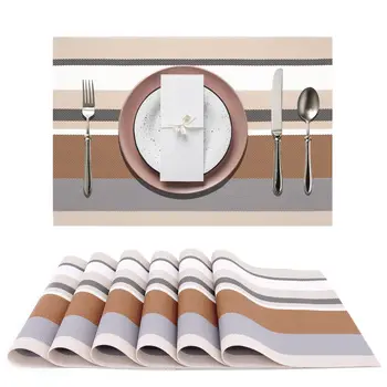 4Db asztali szőnyeg szett csúszásmentes tál Pad alátét szett Mosható PVC étkezőasztal tányéralátétek Modern lakberendezési kiegészítők