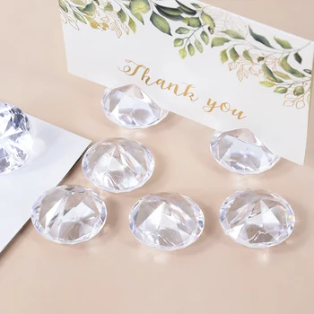 10db gyémánt akril asztal hely kártyatartó kristályszám név kártya állvány képklip házassági évforduló parti dekorációhoz