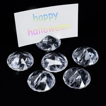 10db gyémánt akril asztal hely kártyatartó kristályszám név kártya állvány képklip házassági évforduló parti dekorációhoz