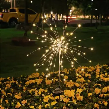 1/2PCS Napenergia tűzijáték lámpák Kerti dekoráció Tündér fények vízálló kültéri gyeplámpa terasz kerti dekorációhoz