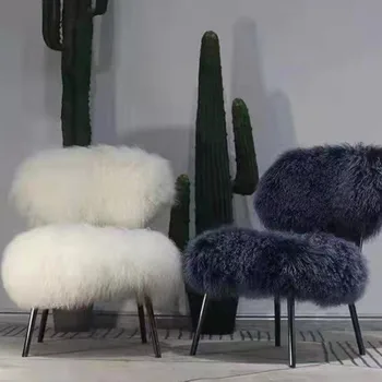 Nordic gyapjú Nappali székek Alkalmi egyszemélyes kanapé Otthoni bútorok Modern kávézó Alkalmi háttámlás étkezőszék