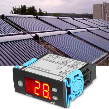 2 csatornás érzékelő Napenergiával működő vízmelegítő hőmérséklet-szabályozó termosztát érzékelővel Digitális kijelző műanyag napenergiával működő vízmelegítőhöz